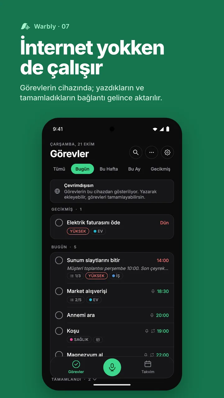 İnternet yokken de çalışır